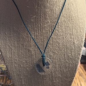 Sea glass pendant with hemp necklace